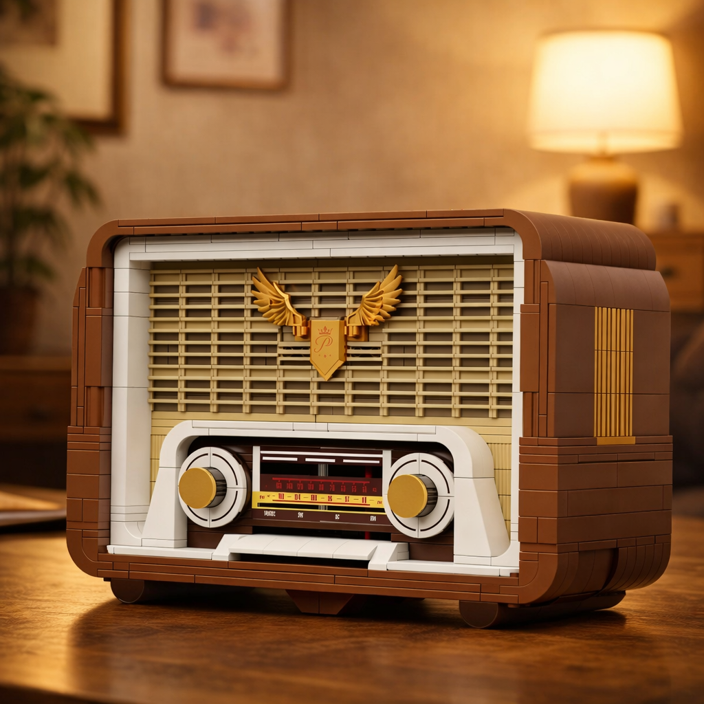Pantasy 85048 Retro Radio Baustein Modell – Vintage Musikplayer, 811 Teile