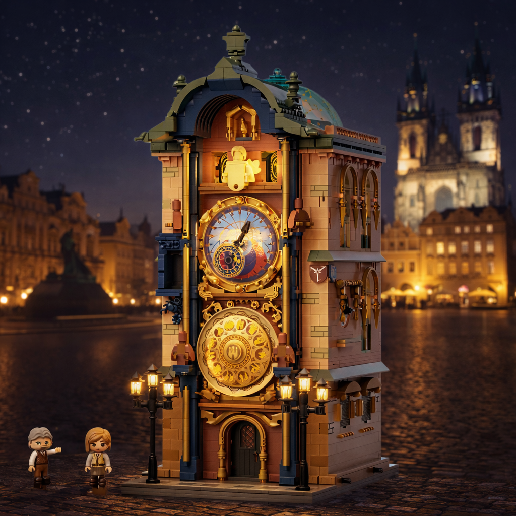 Pantasy 85045 Astronomieturm Baustein Set – Pražský orloj - Prager Rathausuhr Modell mit 2441 Teilen