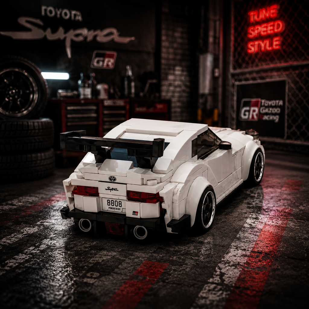 Bole Brick PB8808 Toyota Supra Baustein Set mit Display-Container – 367 Teile Power Brick