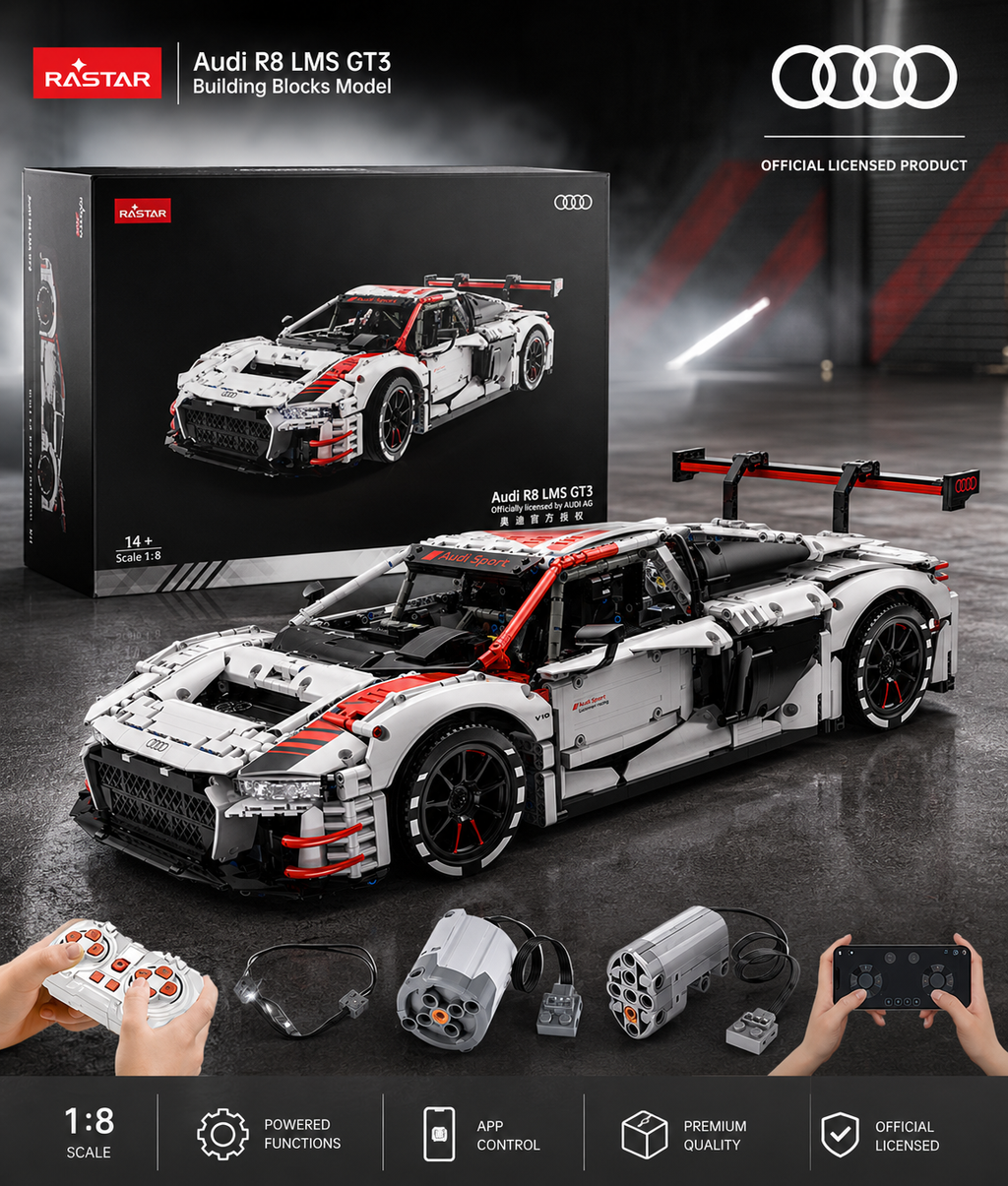 Rastar 99300 Audi R8 LMS GT3 Baustein Set – 3314 Teile - RC Version