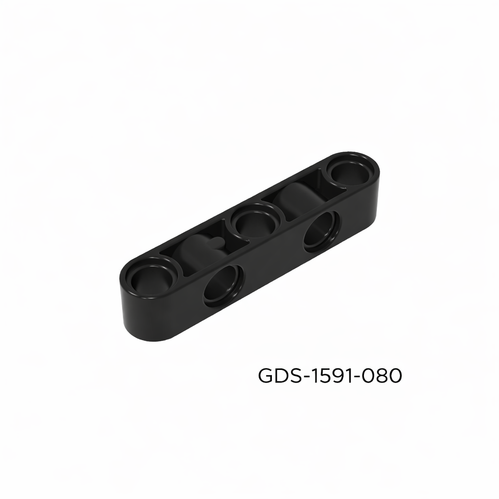 GObricks GDS-1591-080 Liftarm 1x5 senkrechte Löcher beidseitig quer schwarz