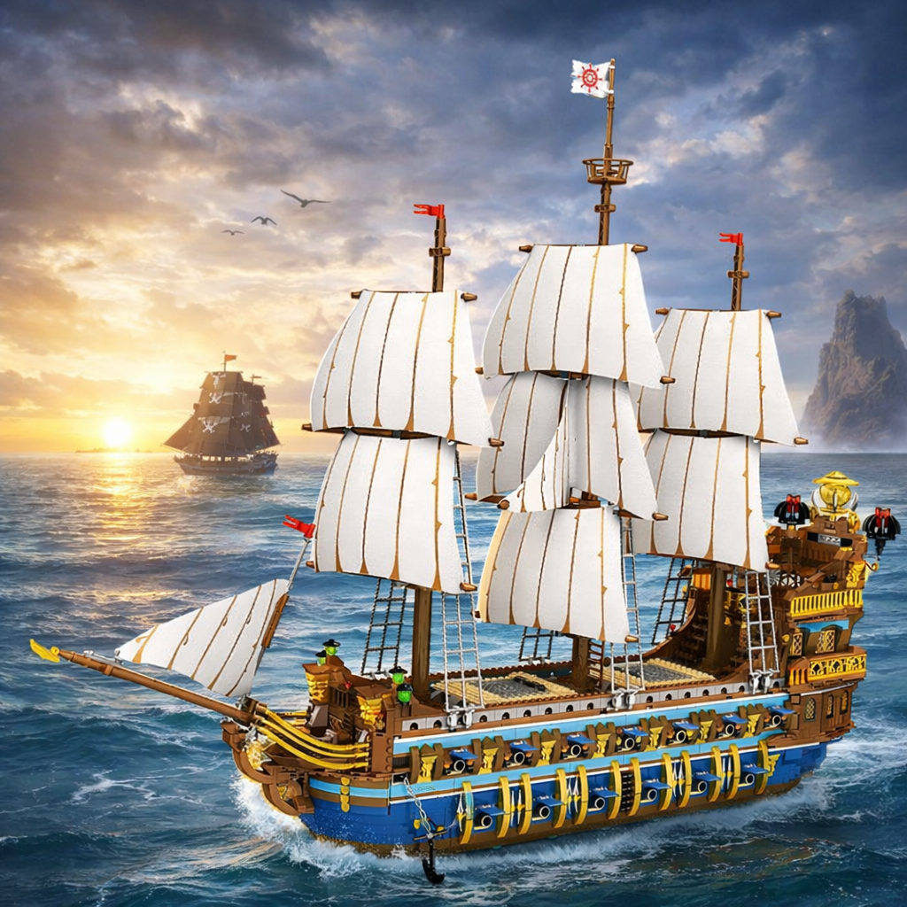 Reobrix 66011 The Sun Klemmbaustein Set – 2830 Teile Segelschiff Modell
