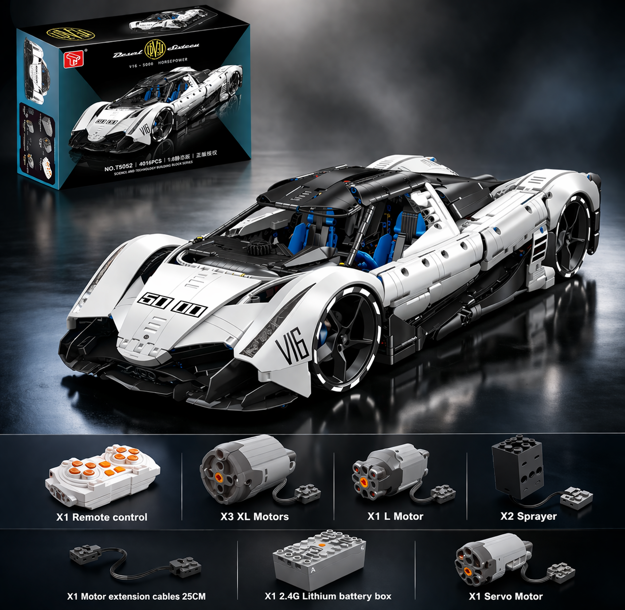 TaiGaoLe T5052 Devel Sixteen Super Car 4.016 Teile RC-Version