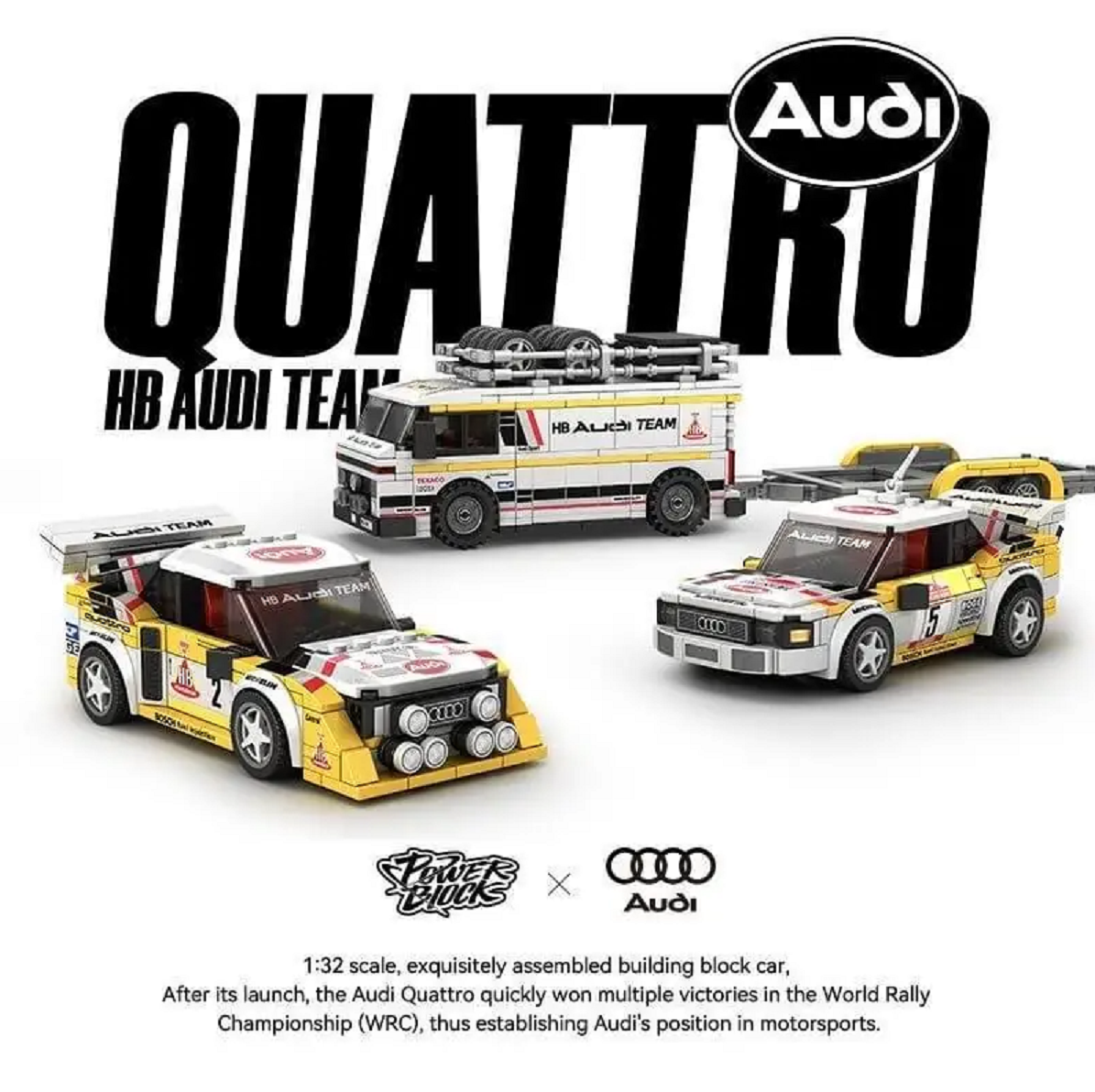 Bole Brick PB8812 Power Block Audi Sport Quattro S1 Mini 3in1 mit 1.401 Teilen