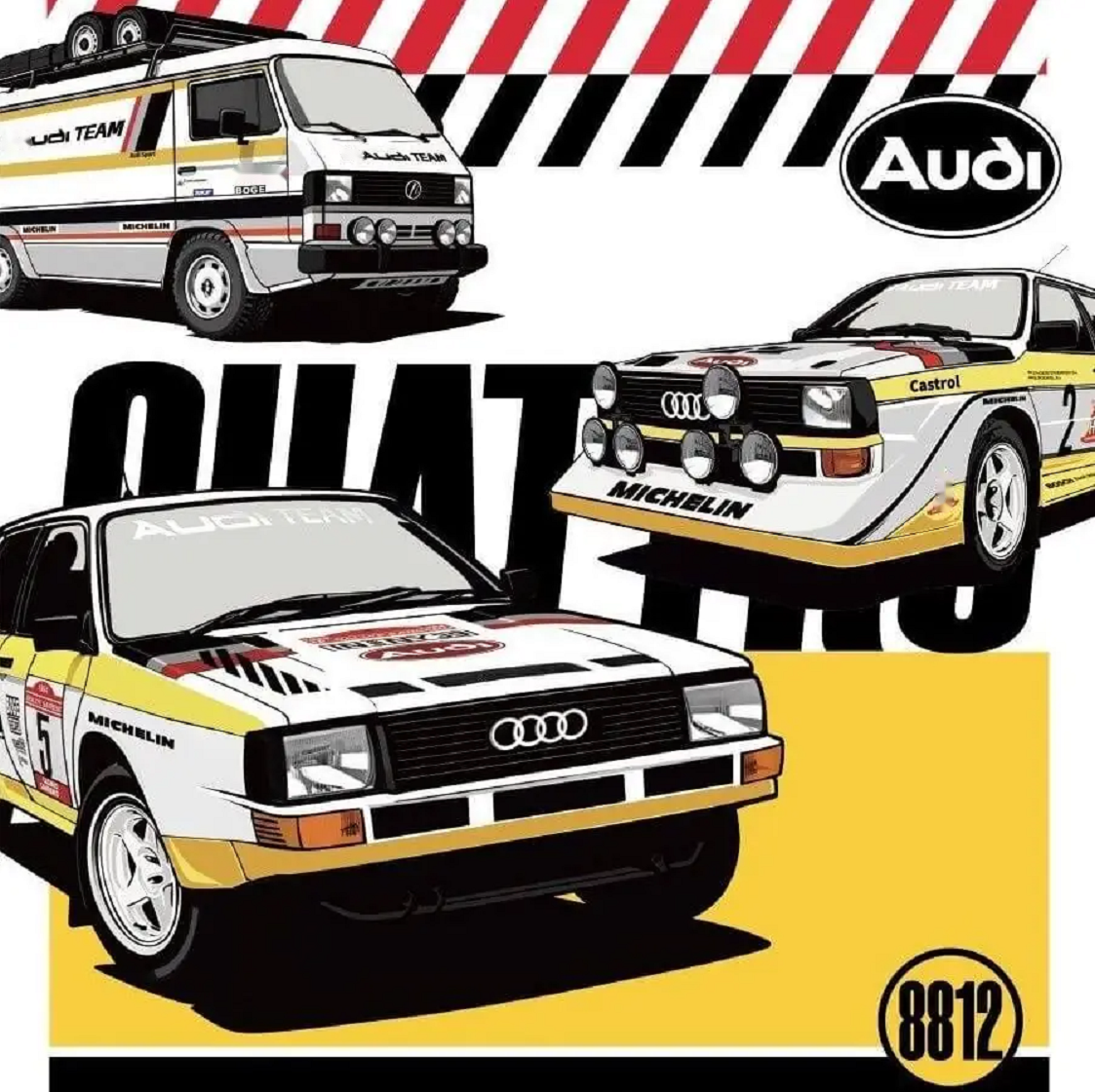 Bole Brick PB8812 Audi Sport Quattro S1 Baustein Set – 3-in-1 Rallye Modell mit 1401 Teilen