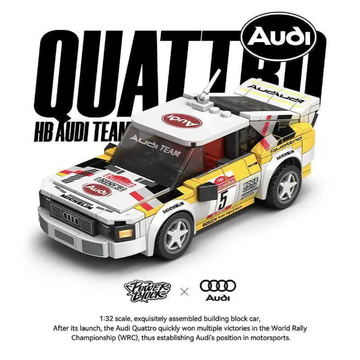 Bole Brick PB8812 Power Block Audi Sport Quattro S1 Mini 3in1 mit 1.401 Teilen