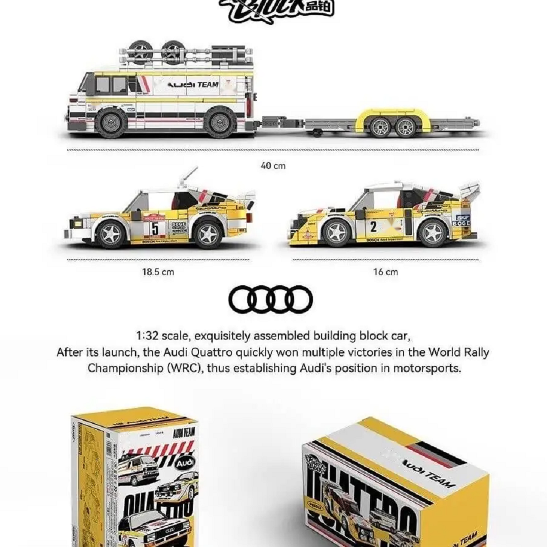 Bole Brick PB8812 Audi Sport Quattro S1 Baustein Set – 3-in-1 Rallye Modell mit 1401 Teilen