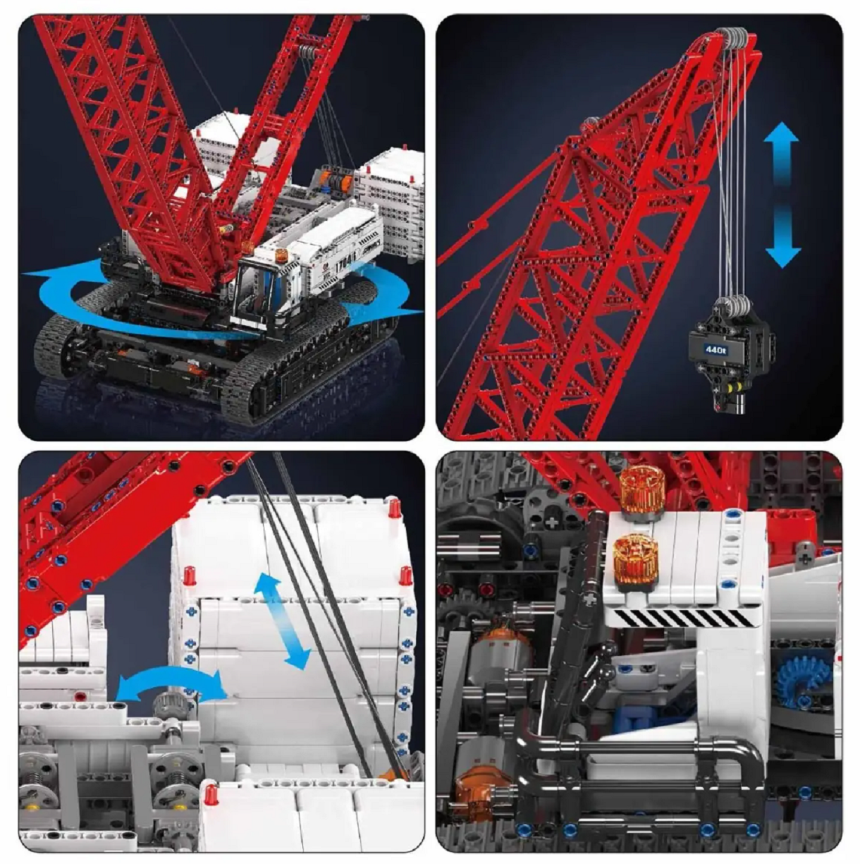 Mould King 17046 Wacker 16000 Technik Kran 4494 Teile