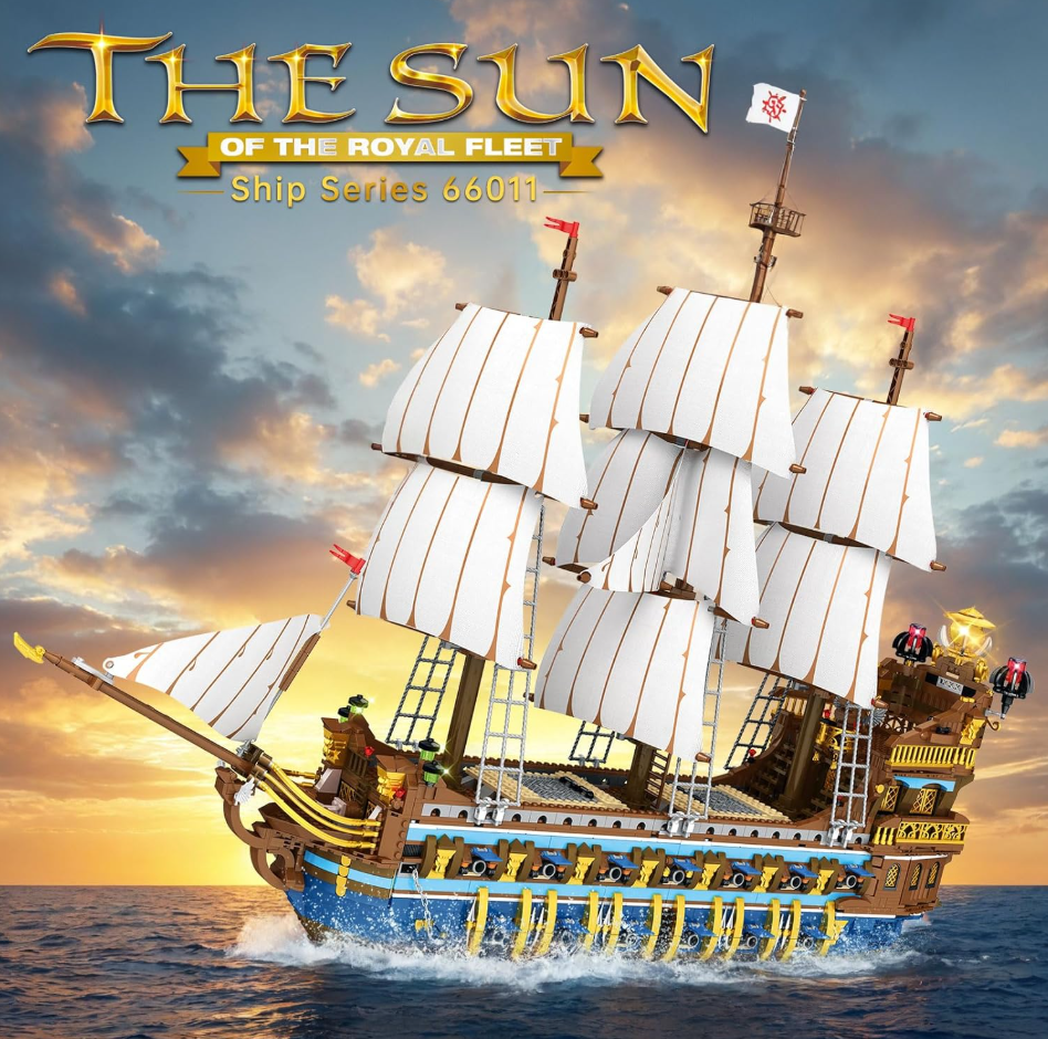 Reobrix 66011 The Sun Klemmbaustein Set – 2830 Teile Segelschiff Modell