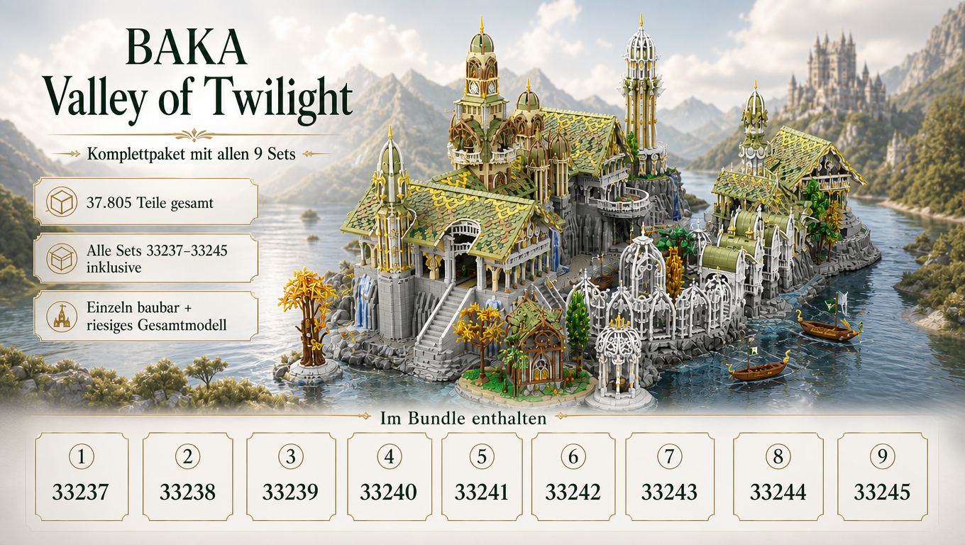 BAKA Valley Twilight Komplettset - 9 Modelle 37.805 Teile - Sets 33237 bis 33245