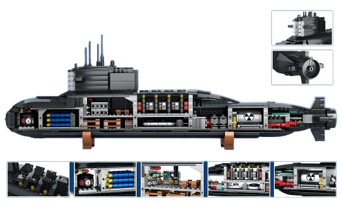 Reobrix 800 Atom-U-Boot Nuclear Submarine 1.498 Teile