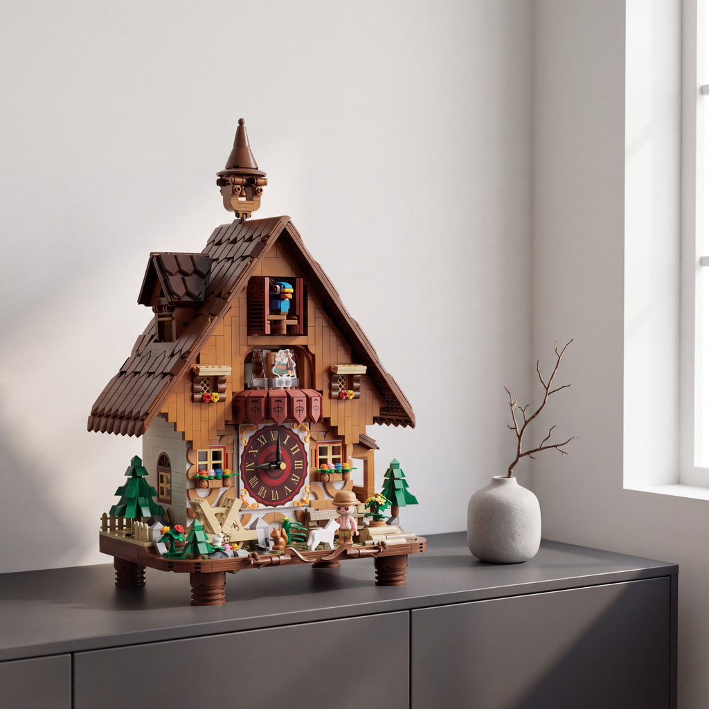 Kuckucksuhr auf einem Sideboard im Wohnraum