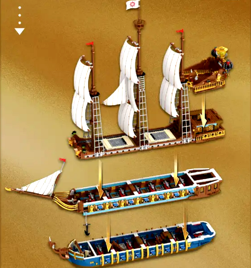 Reobrix 66011 The Sun Klemmbaustein Set – 2830 Teile Segelschiff Modell