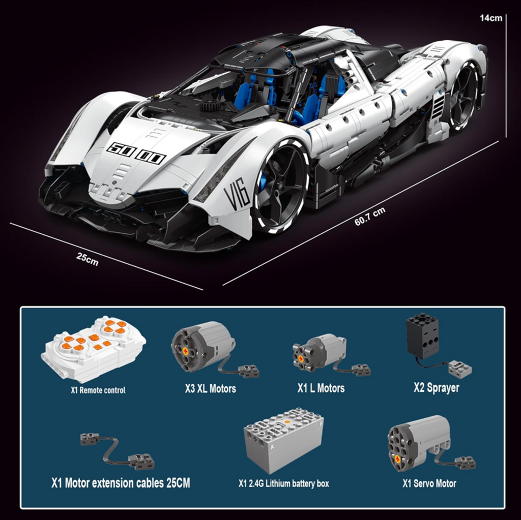 TaiGaoLe T5052 Devel Sixteen Baustein Set mit Fernsteuerung – 4016 Teile RC Hypercar Modell